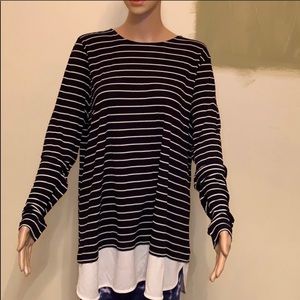 Ralph Lauren green label striped blouse 2x